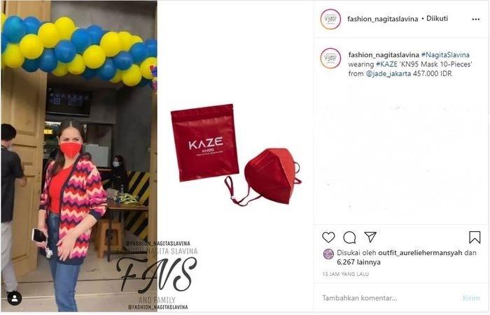 Masker Nagita Slavina. (Instagram/@fashion_nagitaslavina)