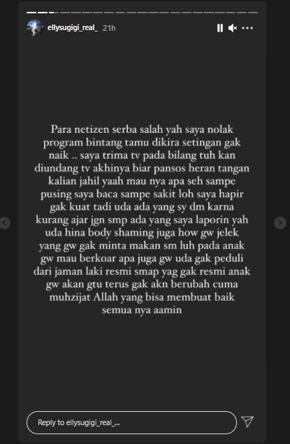 Curhatan Elly Sugigi (Instagram.com/ellysugigi_real_)