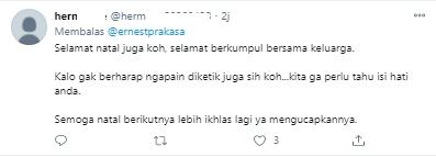 Cuitan Ernest Prakasa banjir kritikan (Twitter.com/ernestprakasa)
