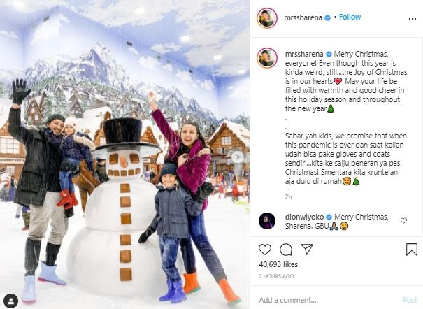 Sharena Delon rayakan natal (Instagram.com)