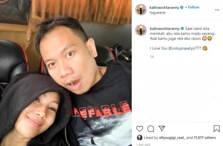 Kalina Ocktaranny dan Vicky Prasetyo. (Instagram/@kalinaocktaranny)