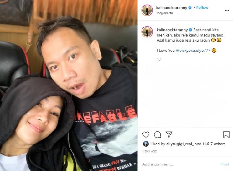 Kalina Ocktaranny dan Vicky Prasetyo. (Instagram/@kalinaocktaranny)