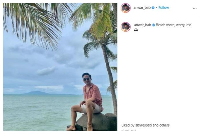 Wajah glowing Anwar Sanjaya. (Instagram/@anwar_bab)