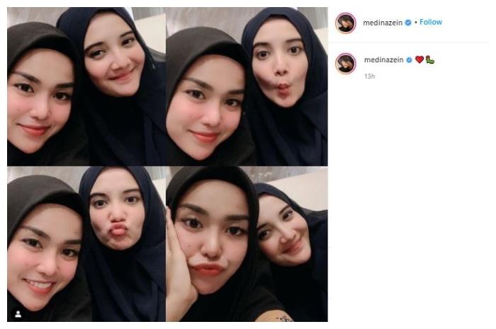 Medina Zein dan Zaskia Sungkar. (Instagram/@medinazein)