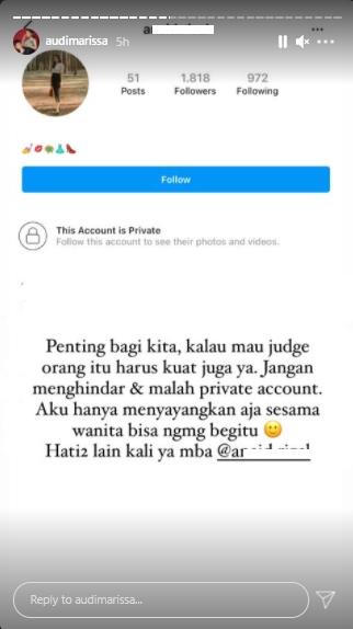 Audi Marissa dicibir netizen (Instagram.com/audimarissa)