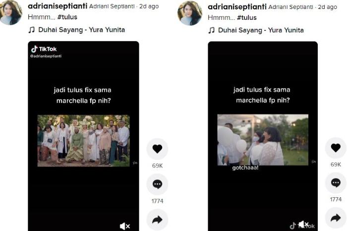Tulus dan Marchella FP. (TikTok/AndrianiSeptianti)