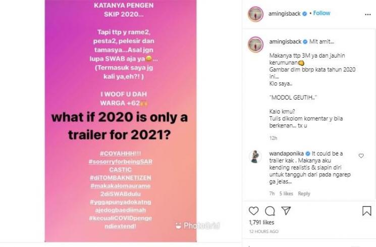 Postingan Aming (Instagram.com/amingisback)