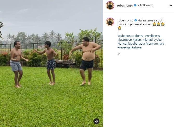 Ruben Onsu, Betrand Peto dan Kenta. (Instagram/@ruben_onsu)