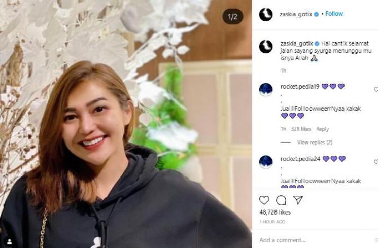 Zaskia Gotik tulis ucapan duka atas meninggalnya Chacha Sherly (Instagram.com/zaskiagotix)