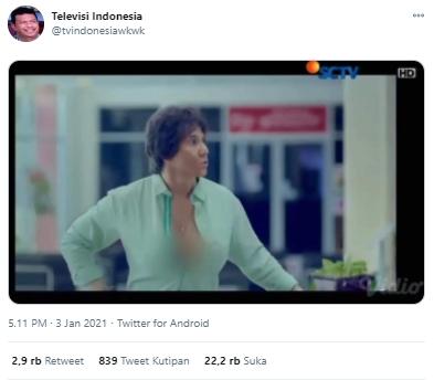 Vino G Bastian kena sensor (Twitter.com/tvindonesiawkwk)