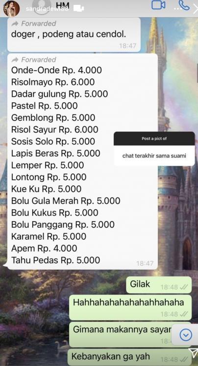 Postingan Sandra Dewi. (Instagram/@sandradewi88)
