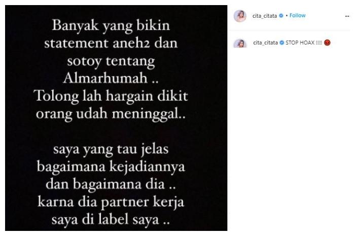 Cita Citata ngamuk banyak pernyataan aneh soal Chacha Sherly. (Instagram/@cita_citata)