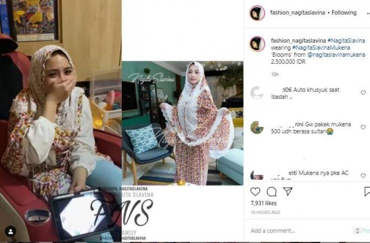 Nagita Slavina pakai mukena mahal (Instagram.com/fashion_nagitaslavina)