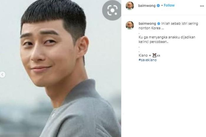 Gaya rambut Kiano Tiger Wong ala Park Sae Royi. (Instagram/@baimwong)