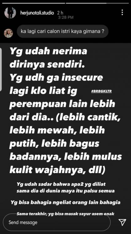 Herjunot Ali bahas tipe calon istri. (Instagram/@herjunotali.studio)