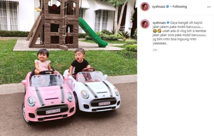 Bayi kembar Syahnaz Sadiqah, Zayn dan Zunaira. (Instagram/@syahnazs)