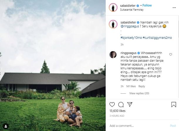 Keluarga Ringgo Agus dan Sabai Morscheck (Instagram.com/sabaidieter)