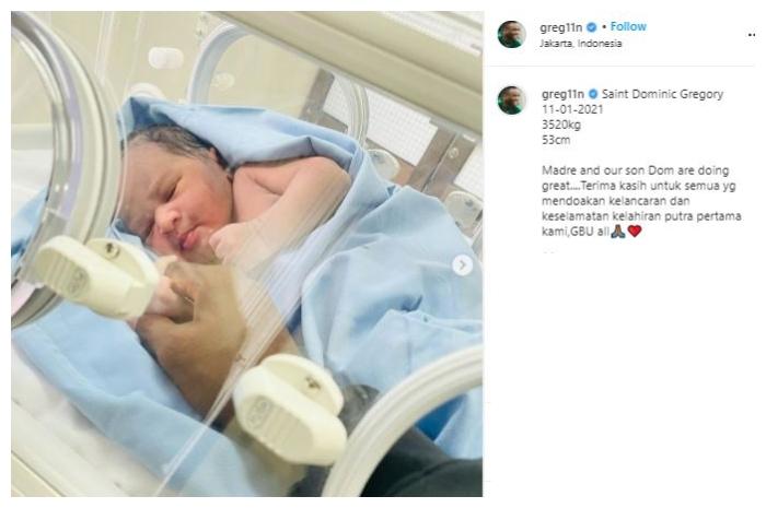 Kimmy Jayanti melahirkan anak kedua. (Instagram/@greg11)