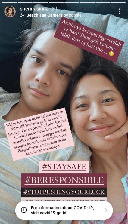 Sherina Munaf dan Baskara Mahendra (Instagram/@sherinasinna)