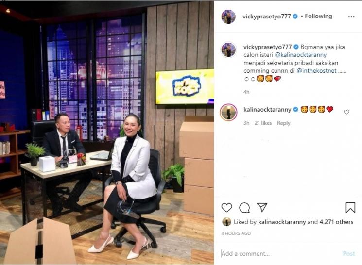 Kalina Ocktaranny dan Vicky Prasetyo. (Instagram/@vickyprasetyo777)