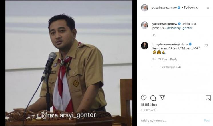 Ustaz Yusuf Mansur dan 'kembarannya'. (Instagram/@yusufmansurnew)