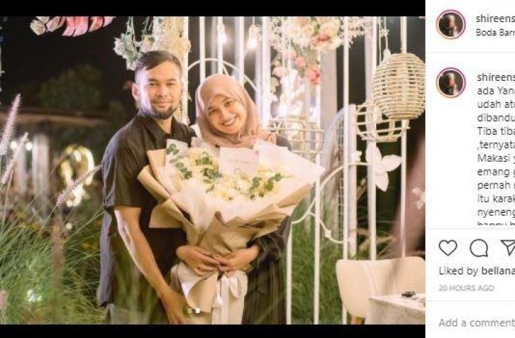 Anniversary Shireen Sungkar dan Teuku Wisnu. (Instagram/@shireensungkar)