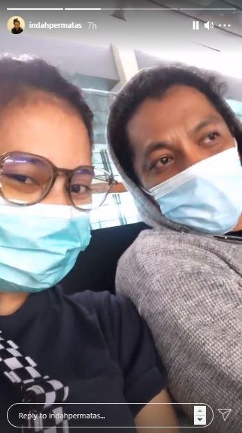 Indah Permatasari dan Arie Kriting. (Instagram/@indahpermatas)