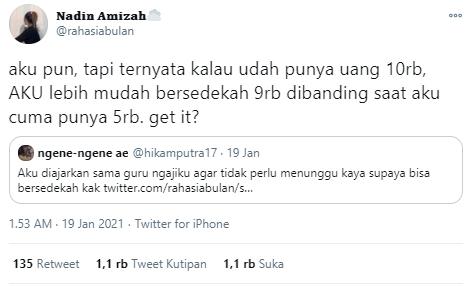 Cuitan Nadin Amizah (Twitter.com)