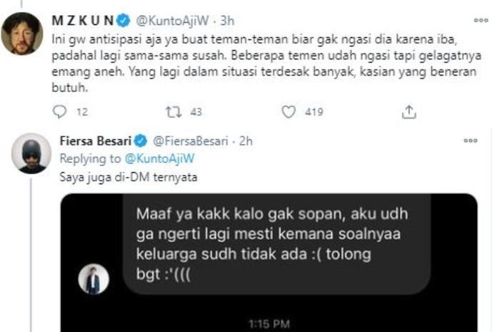 Kunto Aji kena tipu. (Twitter)