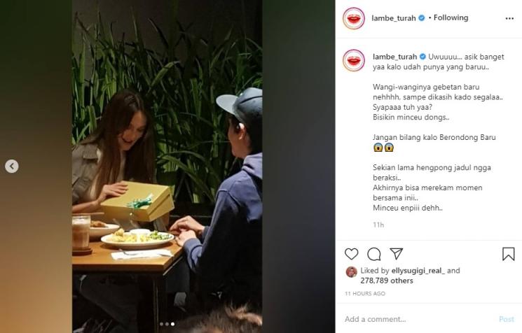Luna Maya Bahagia Dikasih Kado. (Instagram/@lambe_turah)