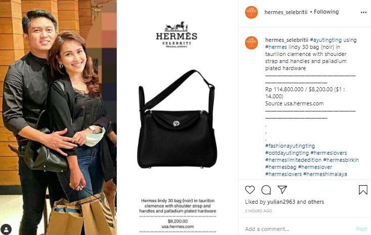 Ayu Ting Ting. (Instagram/@hermes_selebritii)