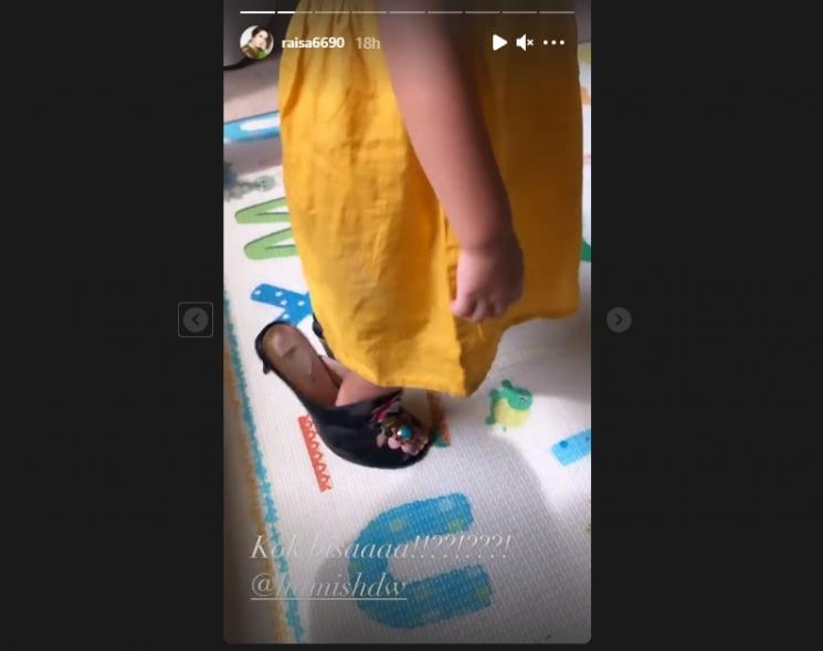 Raisa pamerkan video anak berjalan pakai heels pada Hamish Daud. (Instagram/@raisa6690)