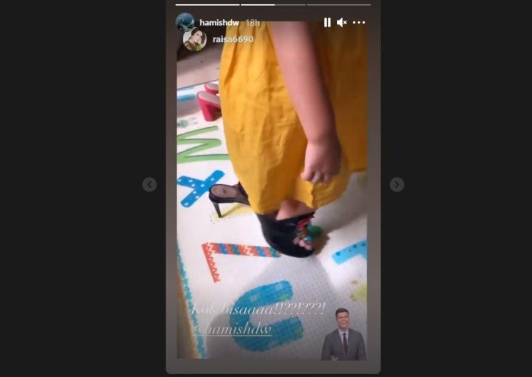 Raisa pamerkan video anak berjalan pakai heels pada Hamish Daud. (Instagram/@raisa6690)