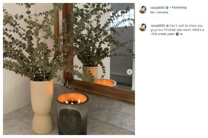Ruang spa di rumah Raisa Andriana. (Instagram/@raisa6690)