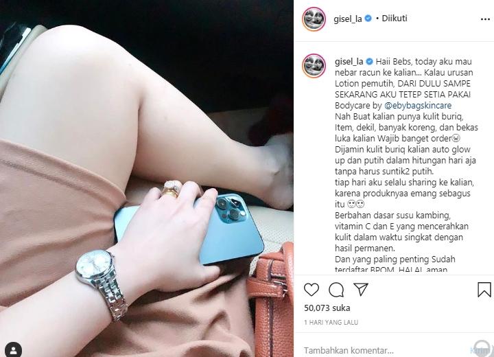Postingan Gisella tuai cibiran (Instagram.com)