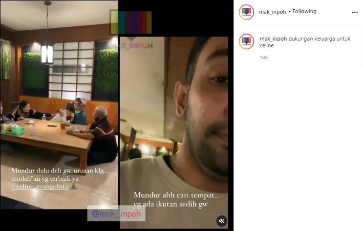 Beredar video Celine Evangelista nangis di hadapan keluarga. (Instagram)