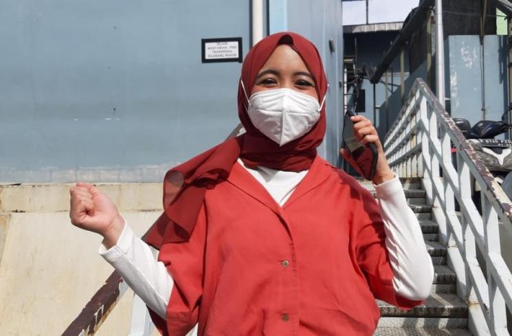 Arafah Rianti ditemui di Jalan Kapten P Tendean, Jakarta Selatan, Selasa (26/1/2021). (MataMata.com/Herwanto)