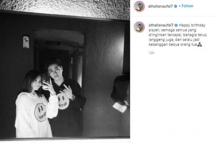 Athalla Naufal dan Aisyah Aqilah. (Instagram/@athallanaufal7)