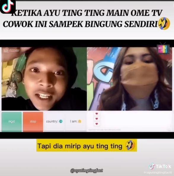 Ayu Ting Ting main Ome TV. (TikTok/@ayutingtingfactt)