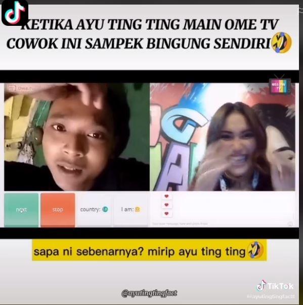 Ayu Ting Ting main Ome TV. (TikTok/@ayutingtingfactt)