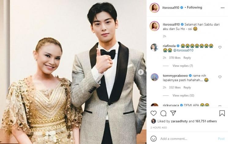 Rossa Foto Bareng Cha Eun Woo atau Suho. (Instagram/@itsrossa910)