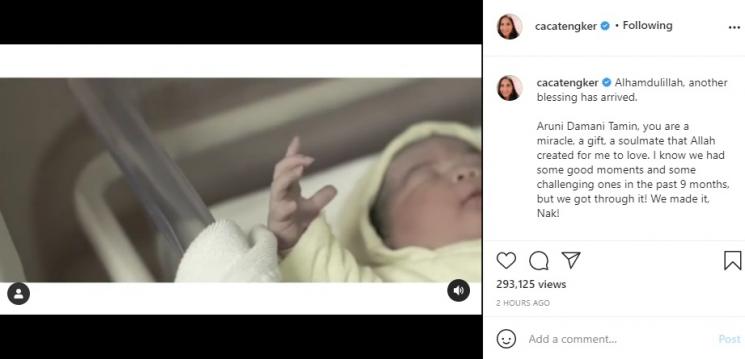 Caca Tengker melahirkan anak kedua. (Instagram/@cacatengker)