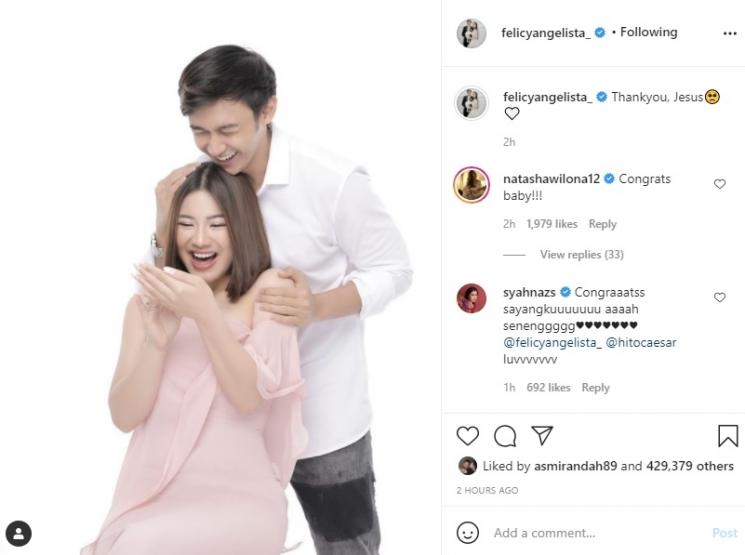 Felicya Angelista banjir ucapan selamat. (Instagram/@felicyangelista_)
