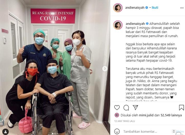 Andien Aisyah bagikan kondisi ayahnya (Instagram.com)