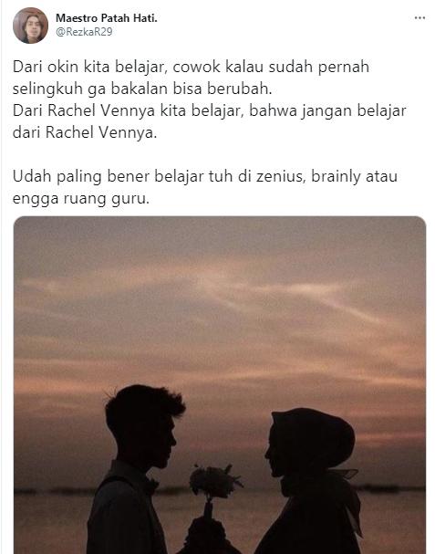 Cuitan warganet tanggapi perceraian Rachel Vennya dan Okin (Twitter.com)