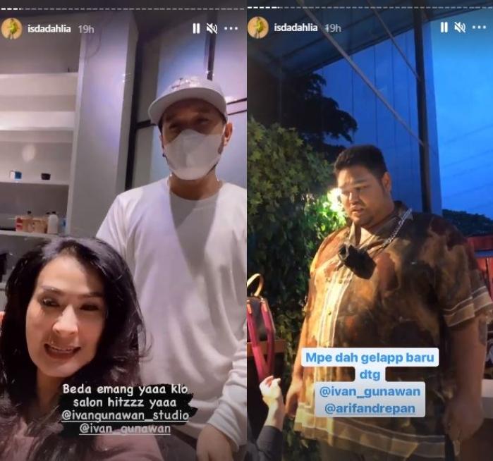 Iis Dahlia ke salon Ivan Gunawan. (Instagram/@isdadahlia)