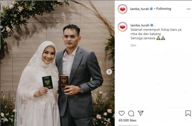 Ikke Nurjanah menikah. (Instagram/@lambe_turah)