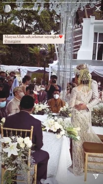 Ali Syakieb dan Margin Wieheerm resmi menikah. (Instagram/@syifahadjureal)