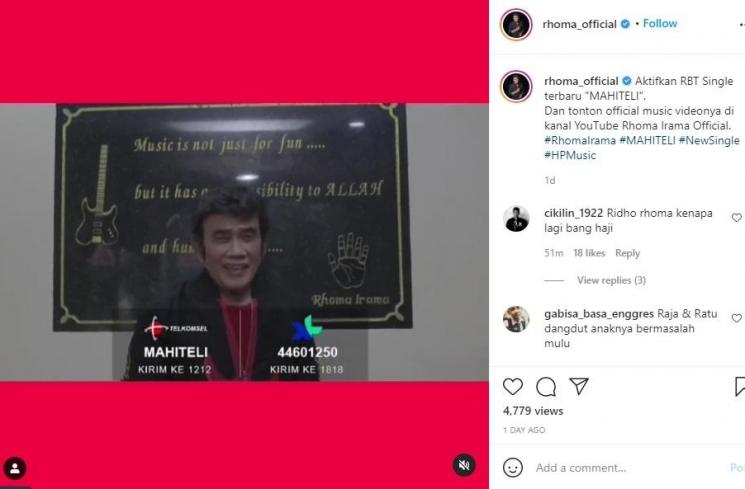 Postingan Rhoma Irama. (Instagram/@rhoma_official)