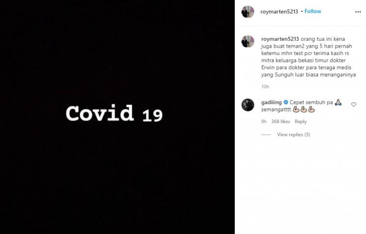 Roy Marten positif covid-19. (Instagram/@roymarten5213)
